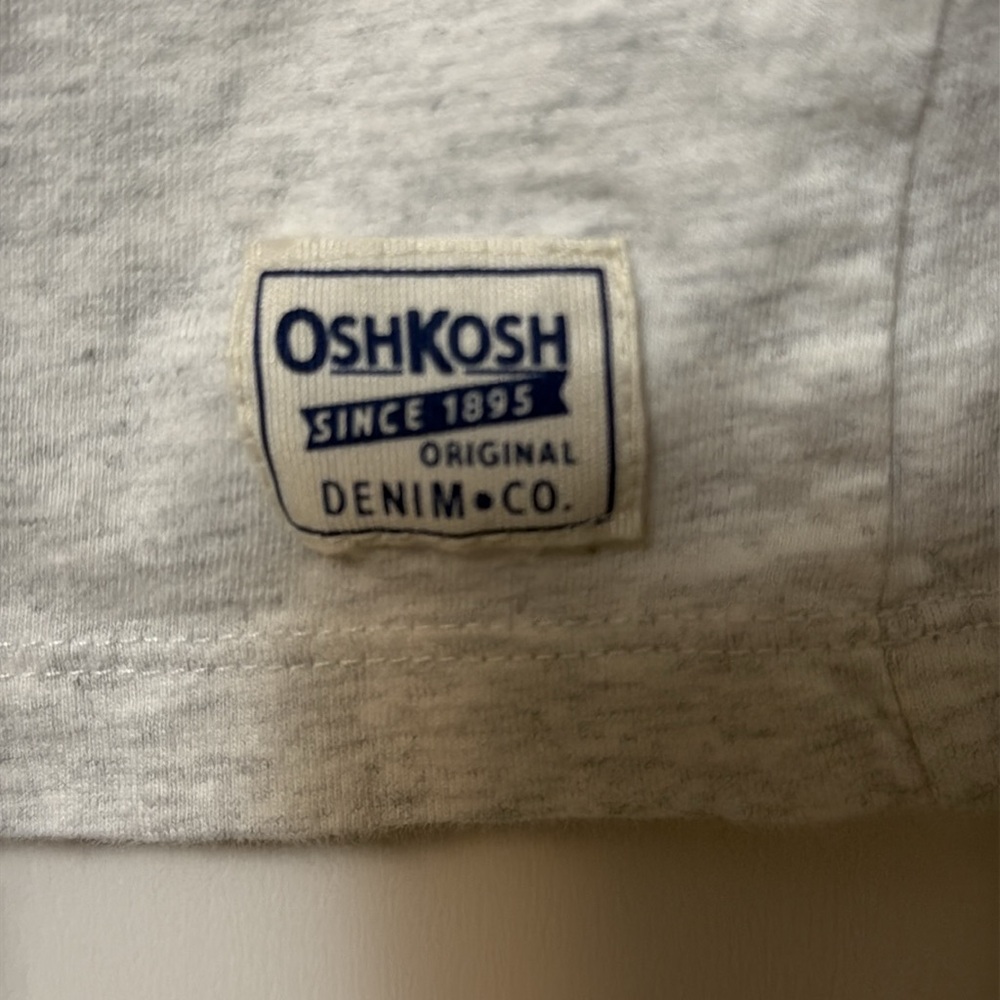 OshKosh B'gosh Gray and Blue Kids Henley Shirt Size 7 - Picture 3 of 5